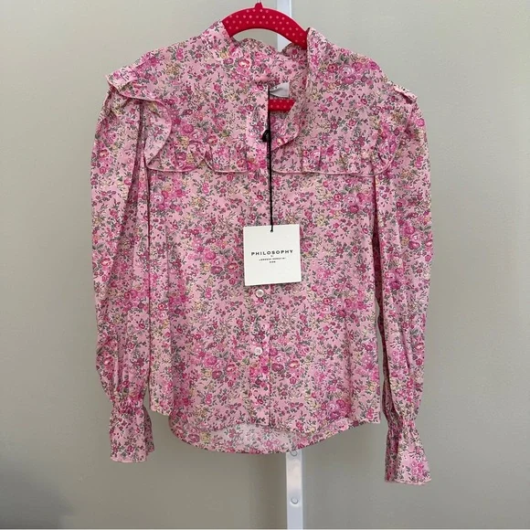 Philosophy di Lorenzo Serafini Women's Liberty Fantasy Print Shirt XS NWT - Picture 3 of 6